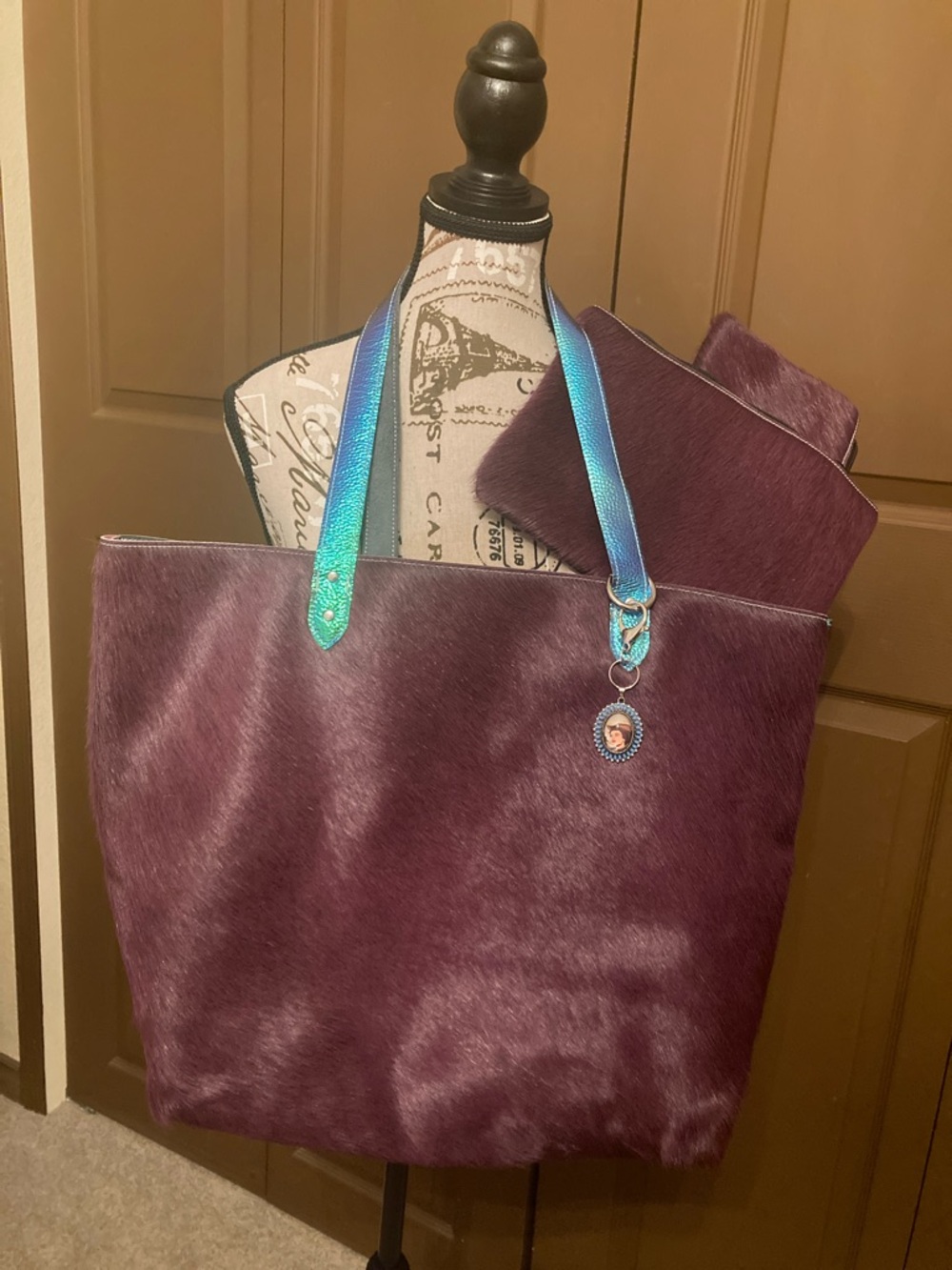 Crimson Willow Hair on Hide/Unicorn Leather 🌵 Mega Haul-It-All Tote Bundle EUC - Picture 2 of 14